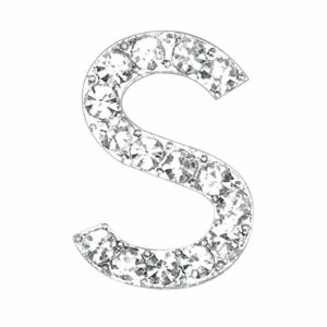 “S” Diamant Buchstabe, silber, 20 mm, 5 Stück