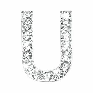 “U” Diamant Buchstabe, silber, 20 mm, 5 Stück