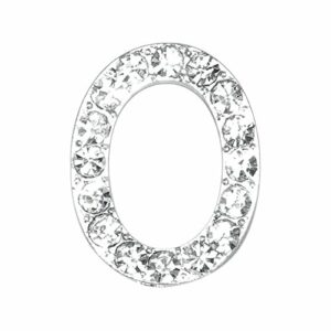 “O“ Diamant Buchstabe, silber, 20 mm, 5 Stück
