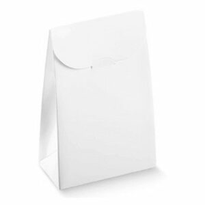 10 Stück Kartonage Sacchetto Bianco weiß glänzend, 9 x 4,5 x 13 cm