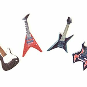 Streudeko aus lackiertem Holz Mini Gitarren für Musikfans, 8 Stück, 4 cm