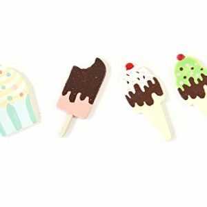 Streudeko “Eis” Mini Eistüten & Eisbecher aus lackiertem Holz, 12 Stück, ca. 3,5cm