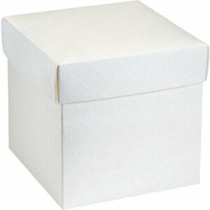 10 Stück Kartonage Würfel mit Deckel Seta weiß, 12 x 12 x 12 cm