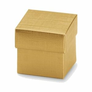 10 Stück Kartonage Würfel mit Deckel Seta Gold, 5 x 5 x 5 cm