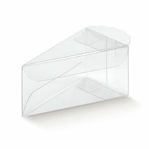 10 Stück Kartonage Transparent, FETTA TORTA c/pizzo Trasparente transparent, 90 x 50 x 40 mm