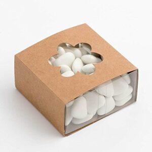 Box mit Blume, Kraft, 60 x 60 x 30 mm