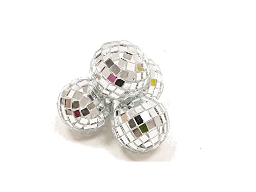 4 Stück Mini-Discokugel klein, Silber, ca. 3 cm - Die Familienfeier