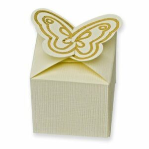 10 Stück Kartonage Schmetterling Seta elfenbein, 5 x 5 x 5 cm