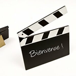 Tafel “Filmklappe” zum individuellen Beschriften – Material Holz – mit Standfuß