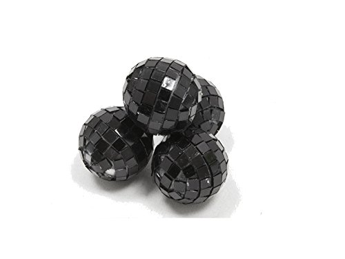 4 Stück Mini-Discokugel klein, Schwarz, ca. 3 cm - Die Familienfeier