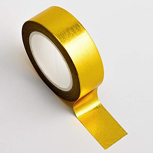 Washi Tape selbstklebend Folie glänzend Gold 15mm x 10m Rolle - Die  Familienfeier