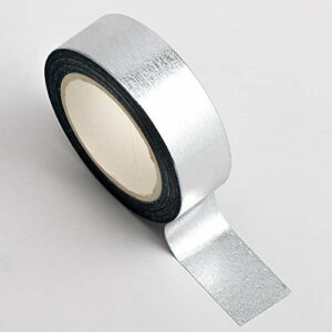 Washi Tape selbstklebend Folie glänzend Silber 15mm x 10m Rolle