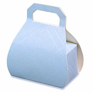 10 Stück Kartonage Tasche Seta Perlmutt hellblau, 5,5 x 3,5 x 8 cm