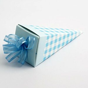 Geschenk-Schachteln hellblau-weiß, kegelförmig, 155 mm