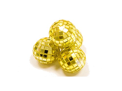 4 Stück Mini-Discokugel klein, Gold, ca. 3 cm - Die Familienfeier
