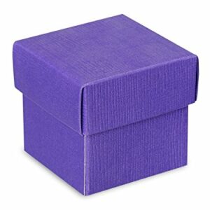 10 Stück Kartonage Würfel mit Deckel Seta purpur, 5 x 5 x 5 cm