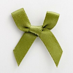 Mini Satinschleife 3cm aus 6mm Band (100 Stück) – Olivgrün