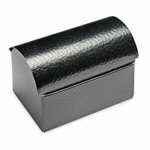10 Stück Kartonage Truhe Ledereffekt schwarz, 70 x 45 x 42 mm