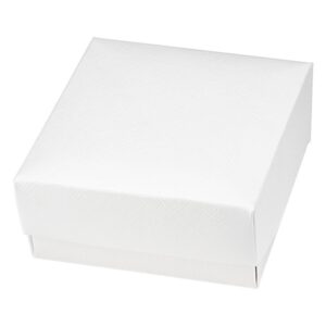 10 Stück Kartonage Viereck mit Deckel Seta weiß, 10 x 10 x 4,5 cm