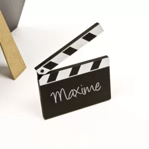 Namenskarte & Tischkärtchen Mini Filmklappe für Kino- und Filmfans, 8 x 6,5 cm
