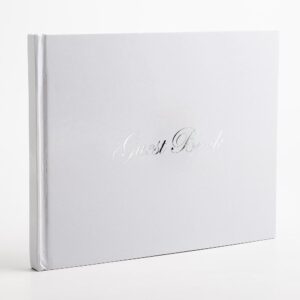 Gästebuch – Weiß mit Aufdruck Silber – 60 Seiten
