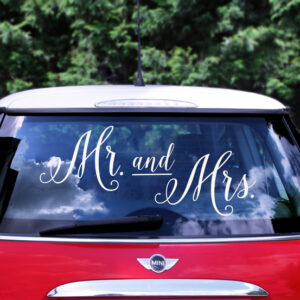 Hochzeits-Autoaufkleber – Mr. And Mrs.