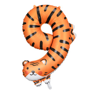 Folienballon Ziffer 9 – Tiger, 64×87 cm, Mix