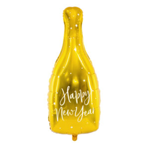 Folienballon Flasche – Happy New Year, 32x82cm, gold