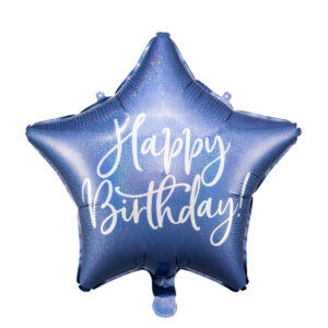 Folienballon Happy Birthday, 40cm, marineblau