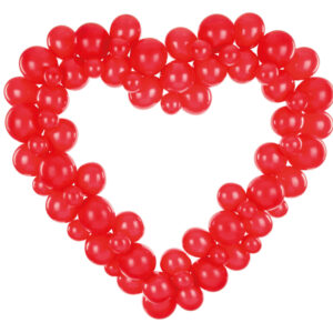 Ballongirlande mit Herzrahmen, rot, 160 cm