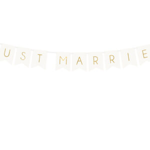Banner Just Married, weiß, 15 x 155 cm