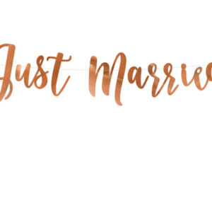Banner Just Married, roségold, 20x77cm