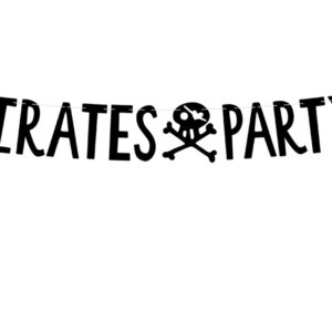 Banner Piraten – Pirates Party, schwarz, 14x100cm