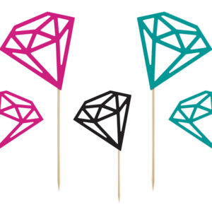 Caketopper Diamanten, 12,5-25,5cm (1 VPE / 5 Stk.)
