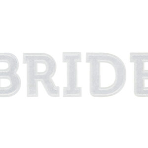 Aufbügelbild BRIDE, weiß, 24x6cm