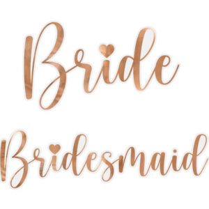 Glasaufkleber für ”Bride & Bridesmaid”, roségold (1 VPE / 6 Stk.)