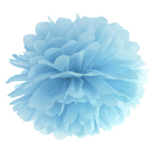 Pompon aus Seidenpapier, hell-nebel-blau, 25cm